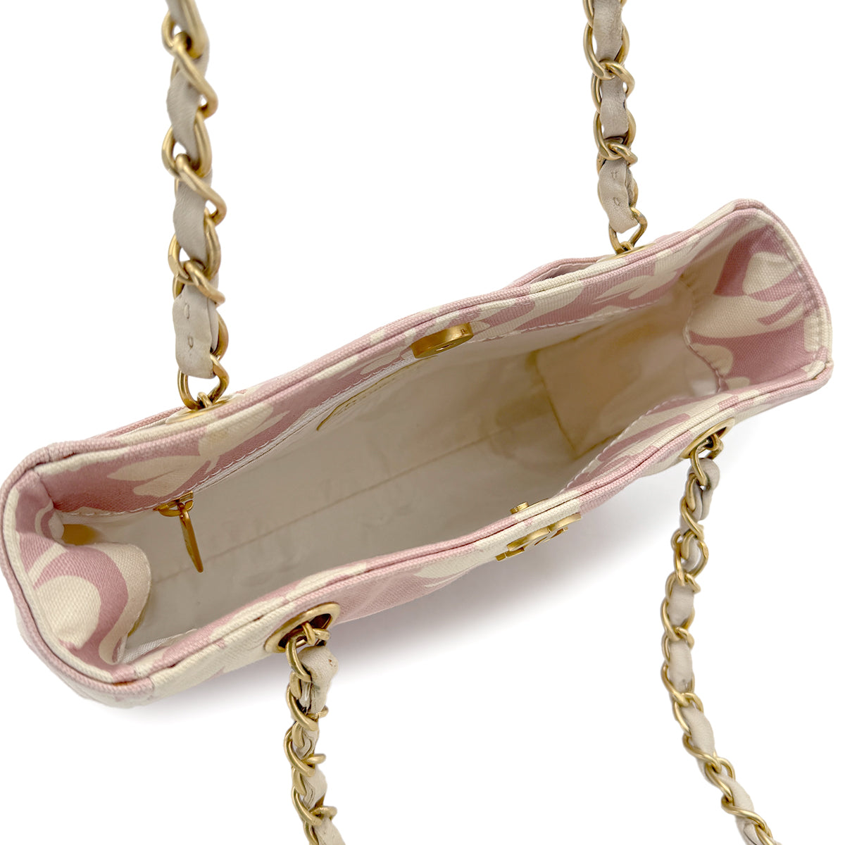 CHANEL VINTAGE COCOMARK CLOVER CHAIN SHOULDER BAG PINK CANVAS 90271965