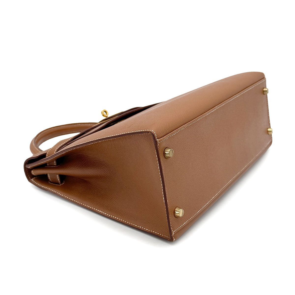 HERMES KELLY 32 SELLIER GOLD COUCHVEL HAND SHOULDER BAG □B 90271967