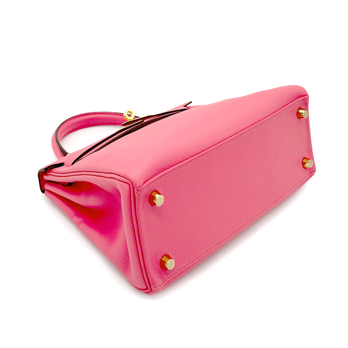 HERMES KELLY 25 RETOURNE ROSE AZALEE SWIFT HAND SHOULDER BAG C GHW 90271984