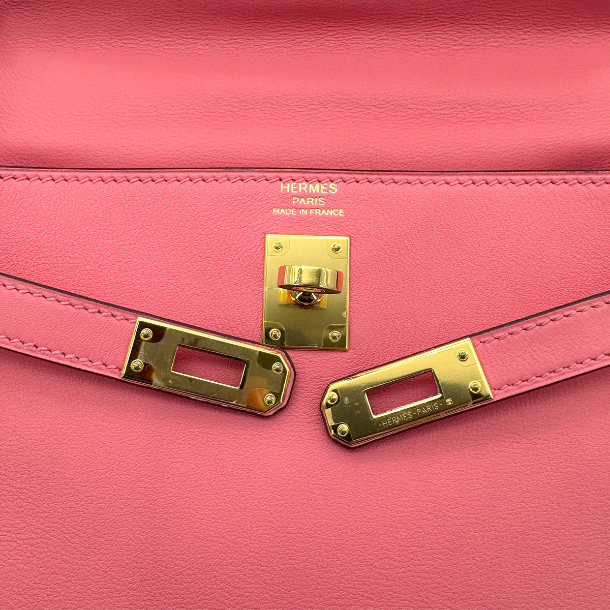 HERMES KELLY 25 RETOURNE ROSE AZALEE SWIFT HAND SHOULDER BAG C GHW 90271984