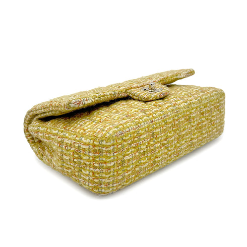 CHANEL CHAIN SHOULDER BAG YELLOW GREEN TWEED 90271986 - PURPOSE