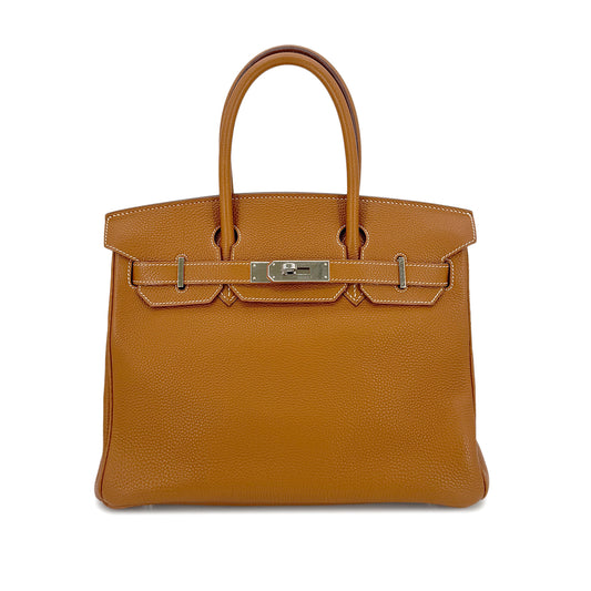HERMES BIRKIN 30 GOLD TOGO HAND BAG □G SGW 90272294