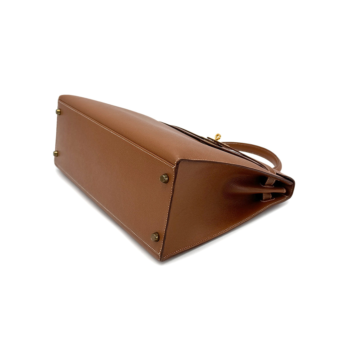 HERMES KELLY 35 SELLIER GOLD COUCHVEL HAND SHOULDER BAG □V GHW 90272306