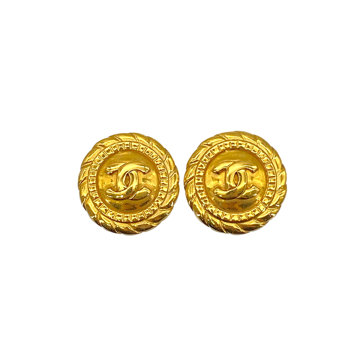 CHANEL VINTAGE EARRINGS COCOMARK ROUND ACCESSORY 90272314