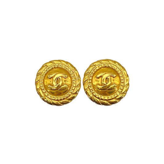 CHANEL VINTAGE EARRINGS COCOMARK ROUND ACCESSORY 90272314
