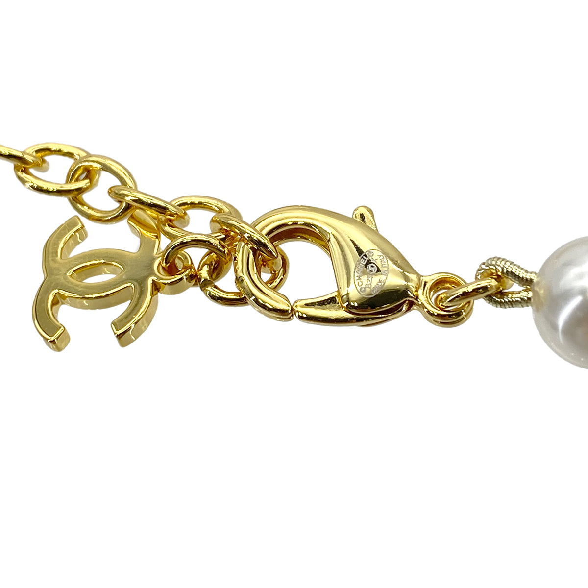 CHANEL NECKLACE COCOMARK FAUX PEARL RHINESTONE ACCESSORY B23K 90272329