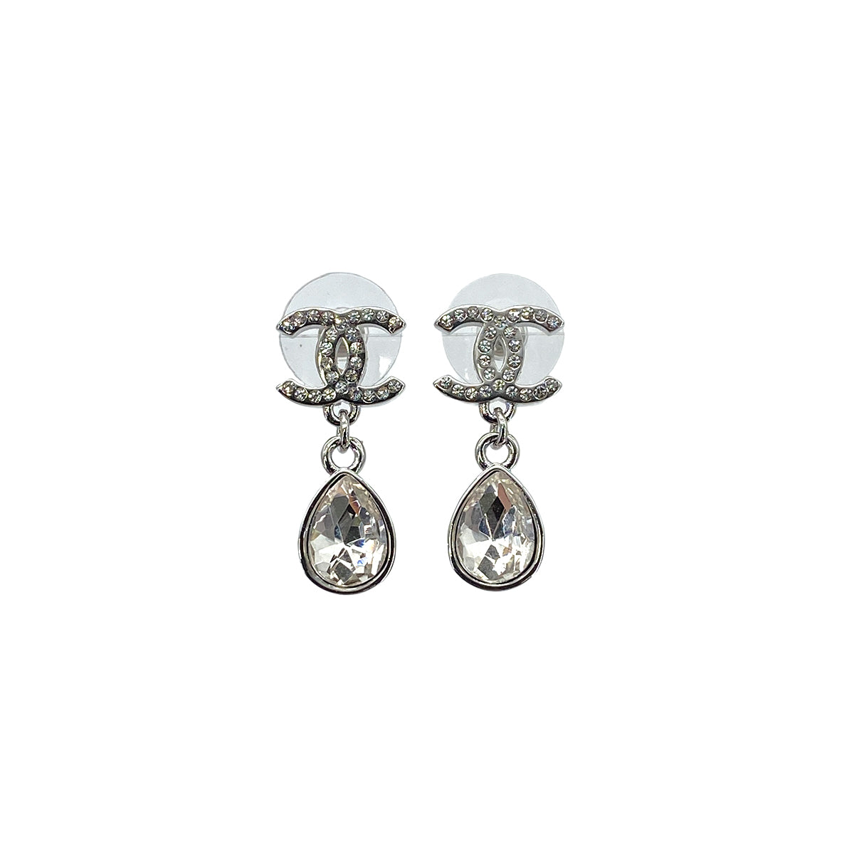 CHANEL EARRINGS SWING COCOMARK RHINESTONE ACCESSORY B21P 90272331