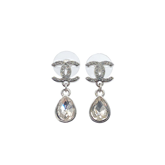 CHANEL EARRINGS SWING COCOMARK RHINESTONE ACCESSORY B21P 90272332
