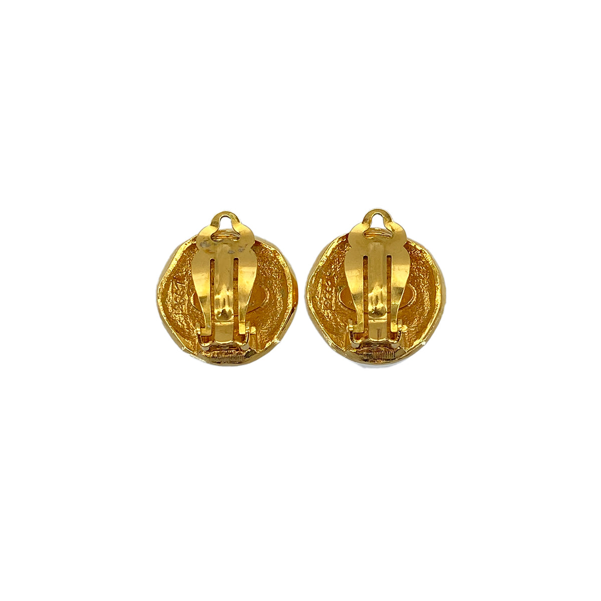 CHANEL VINTAGE EARRINGS LOGO ROUND GOLD ACCESSORY 23 90272351