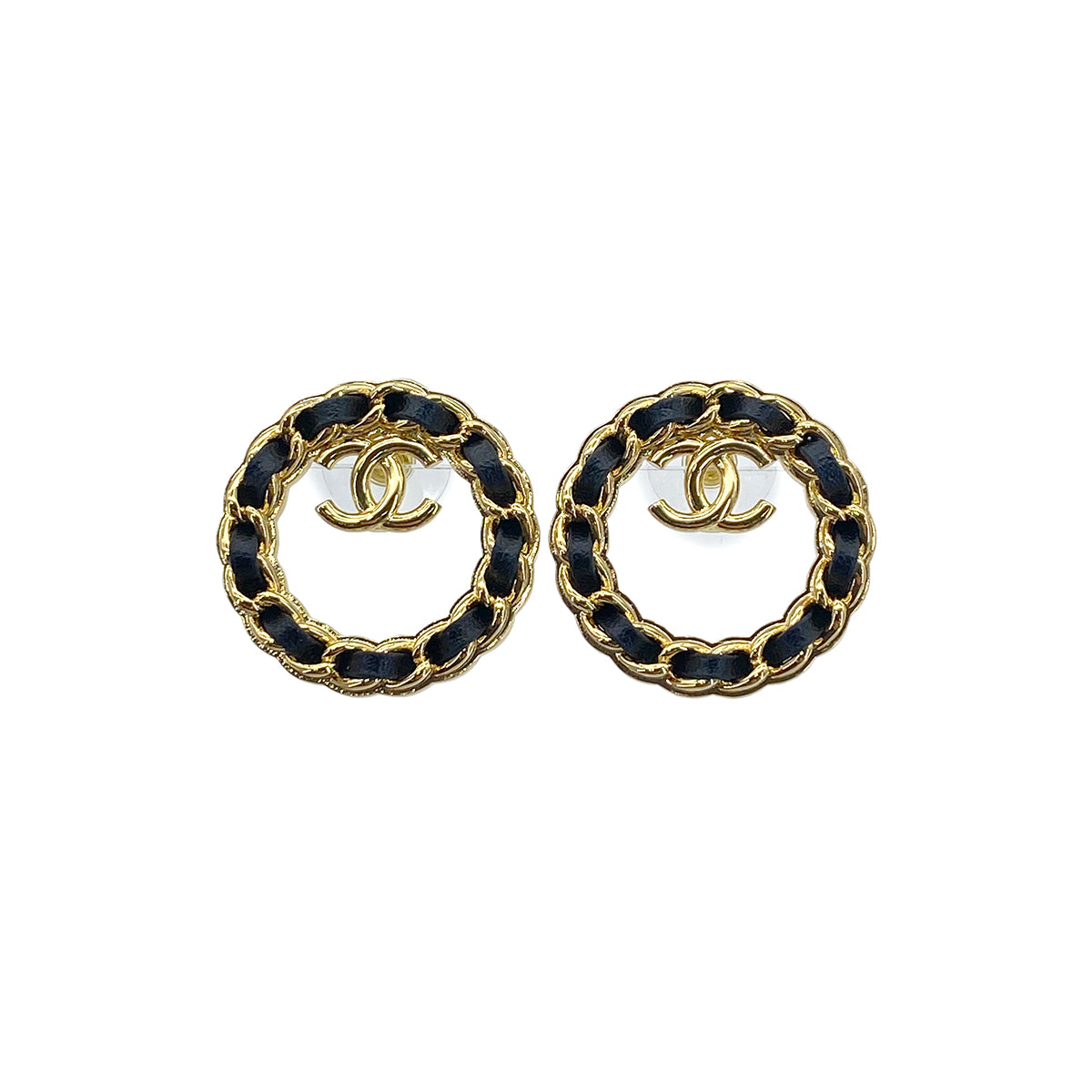 CHANEL EARRINGS COCOMARK LEATHER ACCESSORY B24K 90272359