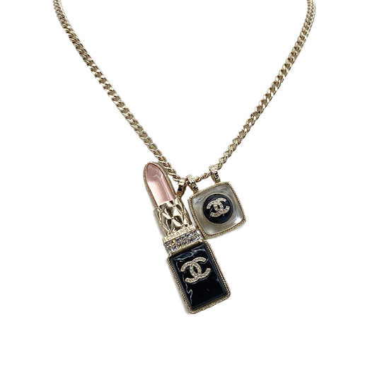 CHANEL NECKLACE LIP MOTIF COCOMARK RHINESTONE ACCESSORY A22C 90272361