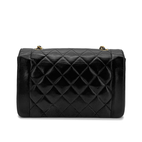 CHANEL VINTAGE DIANA MEDIUM CHAIN SHOULDER BAG BLACK LAMB SKIN 90272490 - PURPOSE