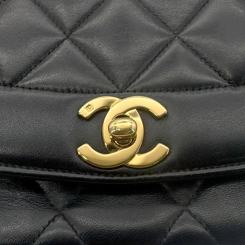 CHANEL VINTAGE DIANA MEDIUM CHAIN SHOULDER BAG BLACK LAMB SKIN 90272490 - PURPOSE