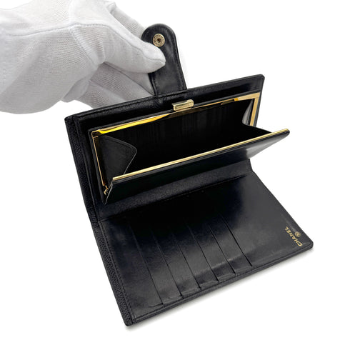 CHANEL VINTAGE BIFOLD LONG WALLET COCOMARK BLACK CAVIAR SKIN 90272491 - PURPOSE