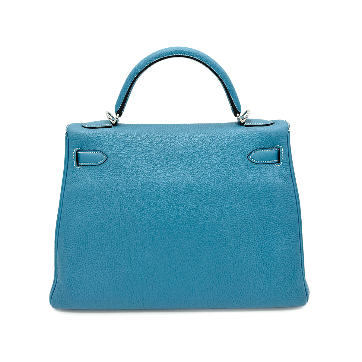 HERMES KELLY 32 RETOURNE BLUE JEAN TOGO HAND SHOULDER BAG □O SHW 90291266