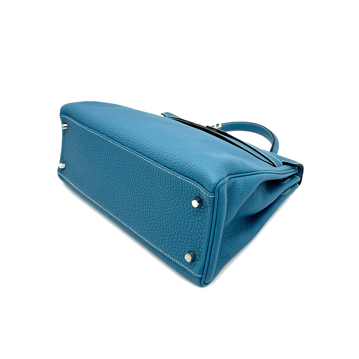 HERMES KELLY 32 RETOURNE BLUE JEAN TOGO HAND SHOULDER BAG □O SHW 90291266