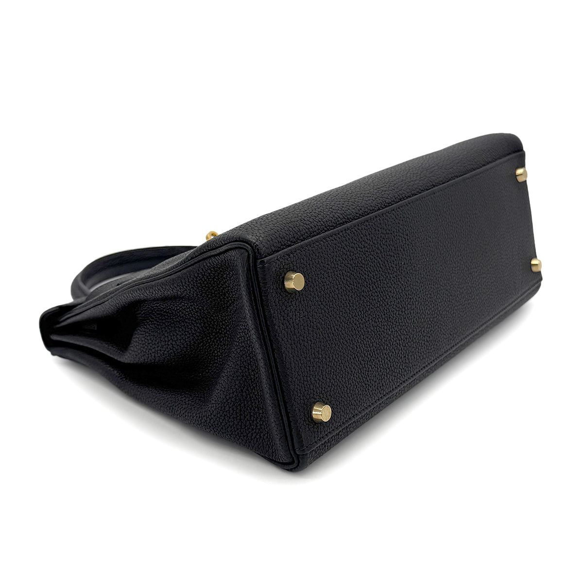 HERMES KELLY 32 RETOURNE BLACK TOGO HAND SHOULDER BAG □F GHW 90272497