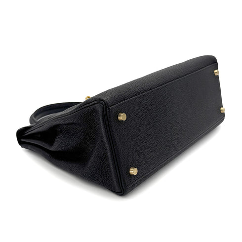 HERMES KELLY 32 RETOURNE BLACK TOGO HAND SHOULDER BAG □F GHW 90272497 - PURPOSE