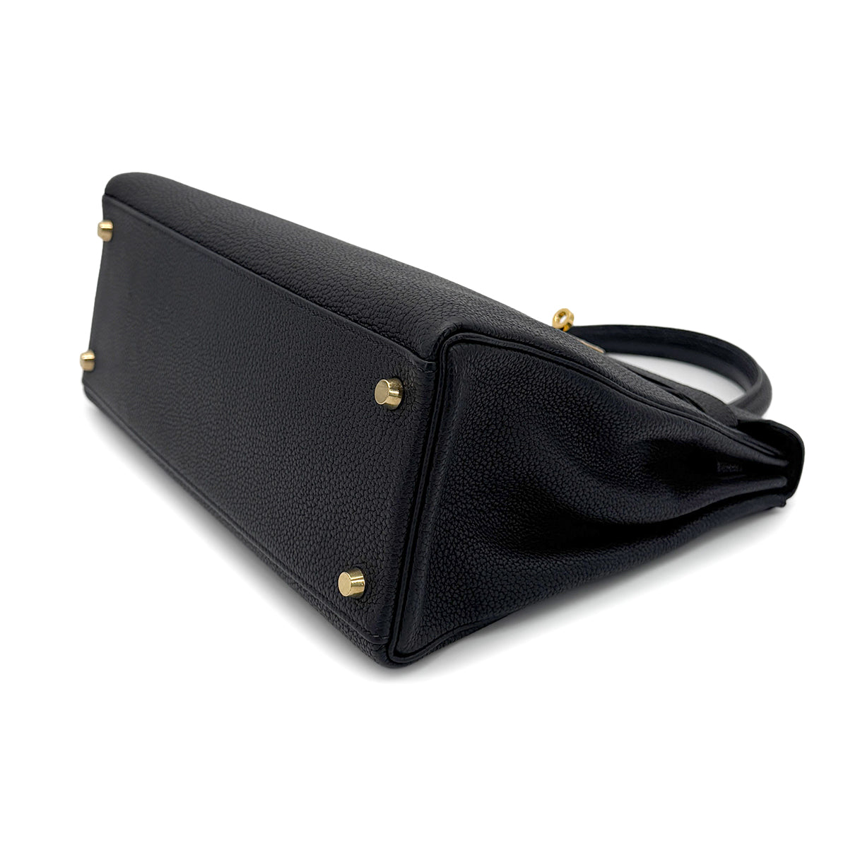 HERMES KELLY 32 RETOURNE BLACK TOGO HAND SHOULDER BAG □F GHW 90272497