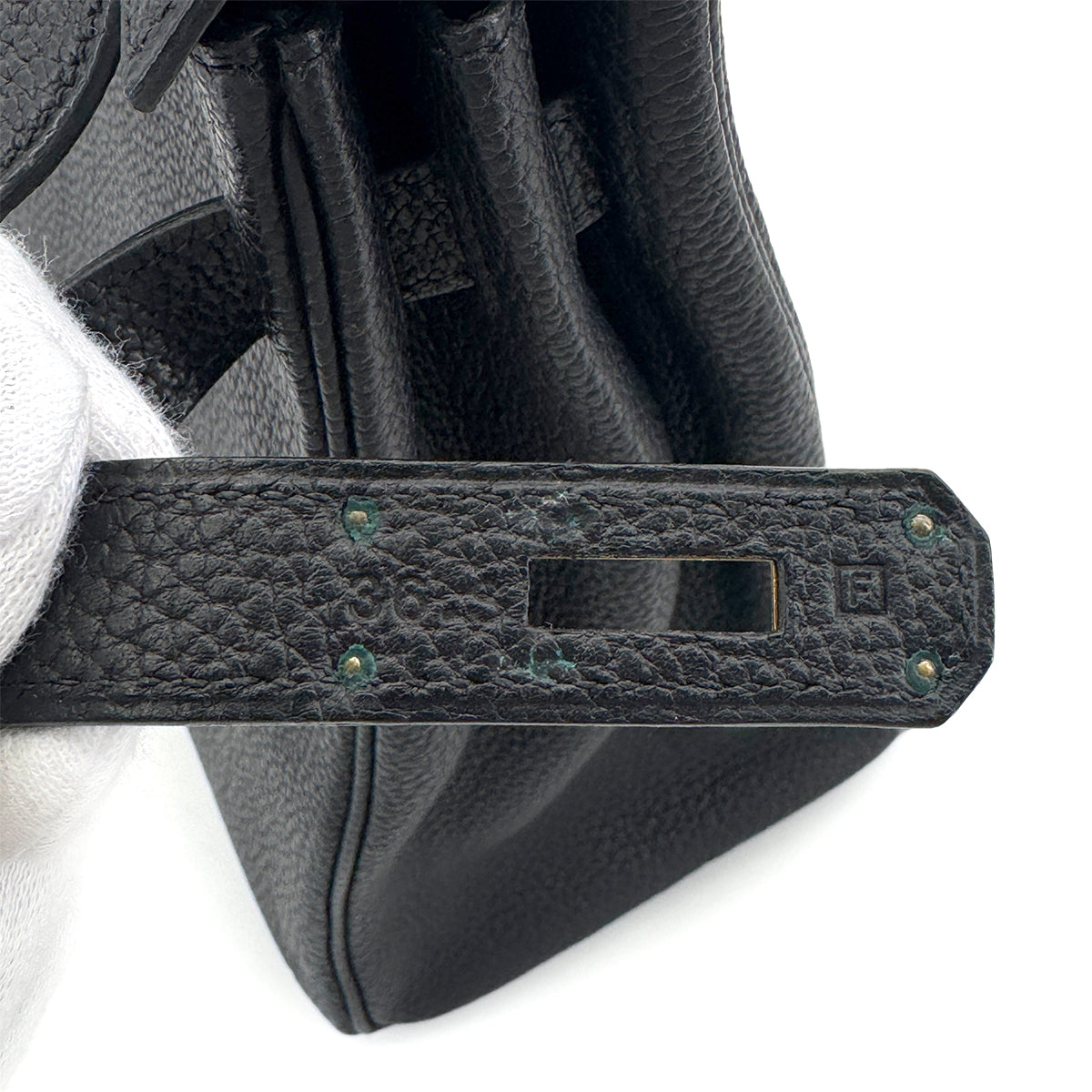 HERMES KELLY 32 RETOURNE BLACK TOGO HAND SHOULDER BAG □F GHW 90272497