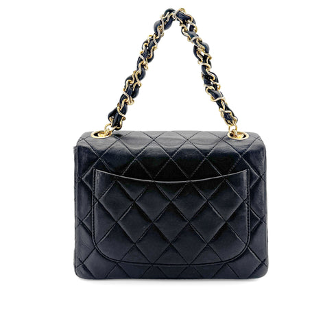CHANEL VINTAGE MINI MATELASSE CHAIN SHOULDER BAG BLACK LAMB SKIN 90272501 - PURPOSE