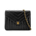 CHANEL VINTAGE CHEVRON CHAIN SHOULDER BAG BLACK LAMB SKIN 90272504 - PURPOSE