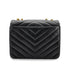 CHANEL VINTAGE CHEVRON CHAIN SHOULDER BAG BLACK LAMB SKIN 90272504 - PURPOSE