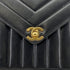 CHANEL VINTAGE CHEVRON CHAIN SHOULDER BAG BLACK LAMB SKIN 90272504 - PURPOSE