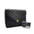 CHANEL VINTAGE CHEVRON CHAIN SHOULDER BAG BLACK LAMB SKIN 90272504 - PURPOSE