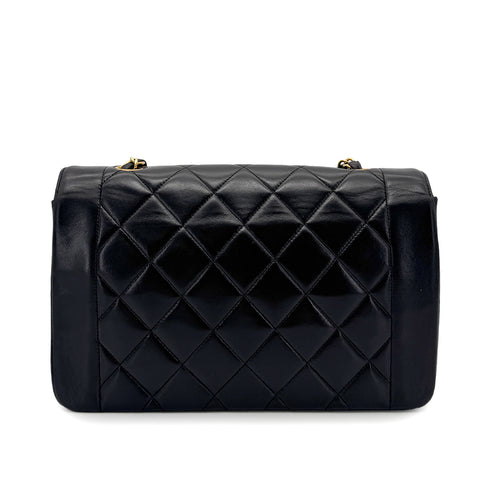 CHANEL VINTAGE DIANA MEDIUM CHAIN SHOULDER BAG BLACK LAMB SKIN 90272514 - PURPOSE