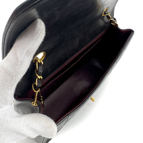 CHANEL VINTAGE DIANA MEDIUM CHAIN SHOULDER BAG BLACK LAMB SKIN 90272514 - PURPOSE