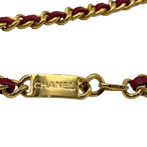 CHANEL VINTAGE CHAIN BELT LEATHER COCOMARK RED ACCESSORY 90272517 - PURPOSE