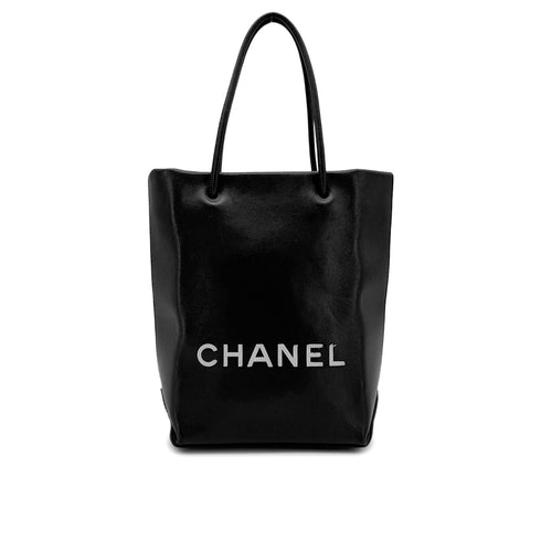 CHANEL VINTAGE ESSENTIAL TOTE BAG BLACK CALF LEATHER 90272526 - PURPOSE