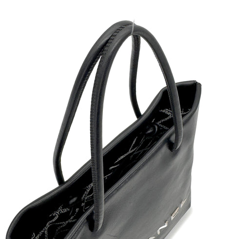 CHANEL VINTAGE ESSENTIAL TOTE BAG BLACK CALF LEATHER 90272526 - PURPOSE
