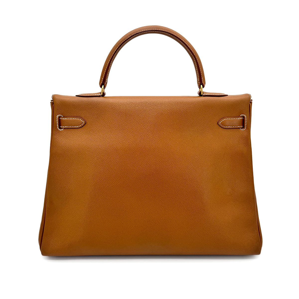 HERMES KELLY 35 RETOURNE GOLD COUCHVEL HAND SHOULDER BAG □A GHW 90272549