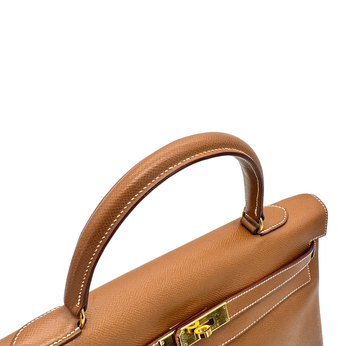 HERMES KELLY 35 RETOURNE GOLD COUCHVEL HAND SHOULDER BAG □A GHW 90272549