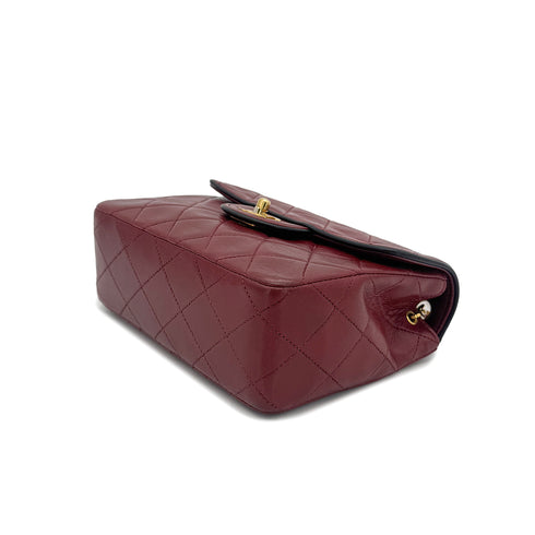 CHANEL VINTAGE MINI SQUARE 17 CHAIN SHOULDER BAG RED LAMB SKIN 90272550 - PURPOSE
