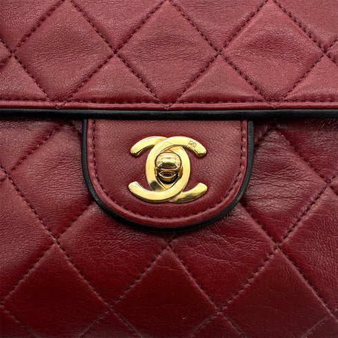 CHANEL VINTAGE MINI SQUARE 17 CHAIN SHOULDER BAG RED LAMB SKIN 90272550 - PURPOSE
