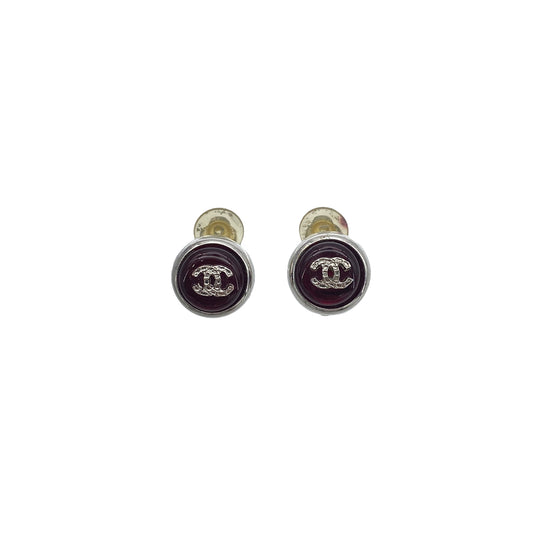 CHANEL VINTAGE EARRINGS COCOMARK ROUND COLOR STONE 00A ACCESSORY 90272577
