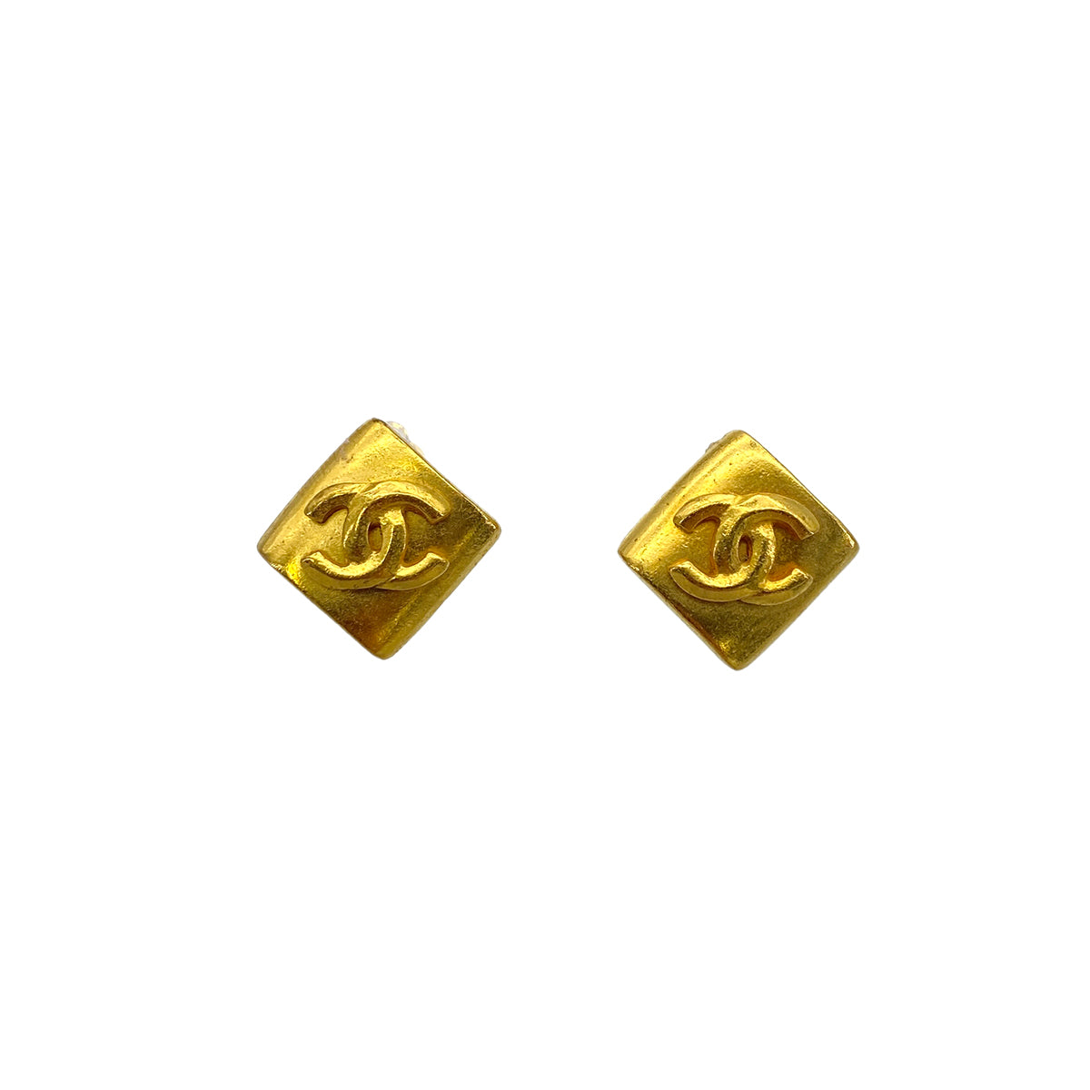 CHANEL VINTAGE EARRINGS COCOMARK SQUARE ACCESSORY 96P 90272579