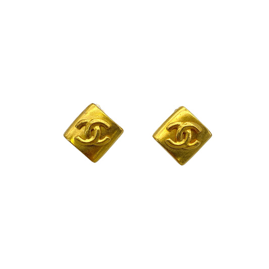 CHANEL VINTAGE EARRINGS COCOMARK SQUARE ACCESSORY 96P 90272579