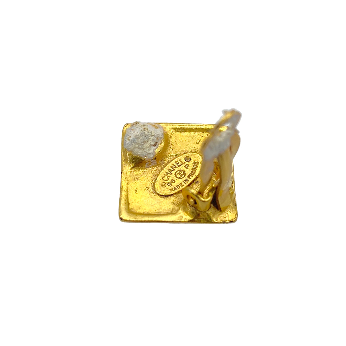 CHANEL VINTAGE EARRINGS COCOMARK SQUARE ACCESSORY 96P 90272579