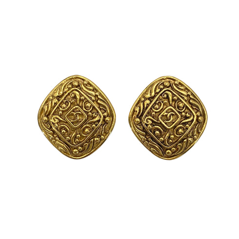 CHANEL VINTAGE EARRINGS COCOMARK SQUARE ACCESSORY 90272583 - PURPOSE
