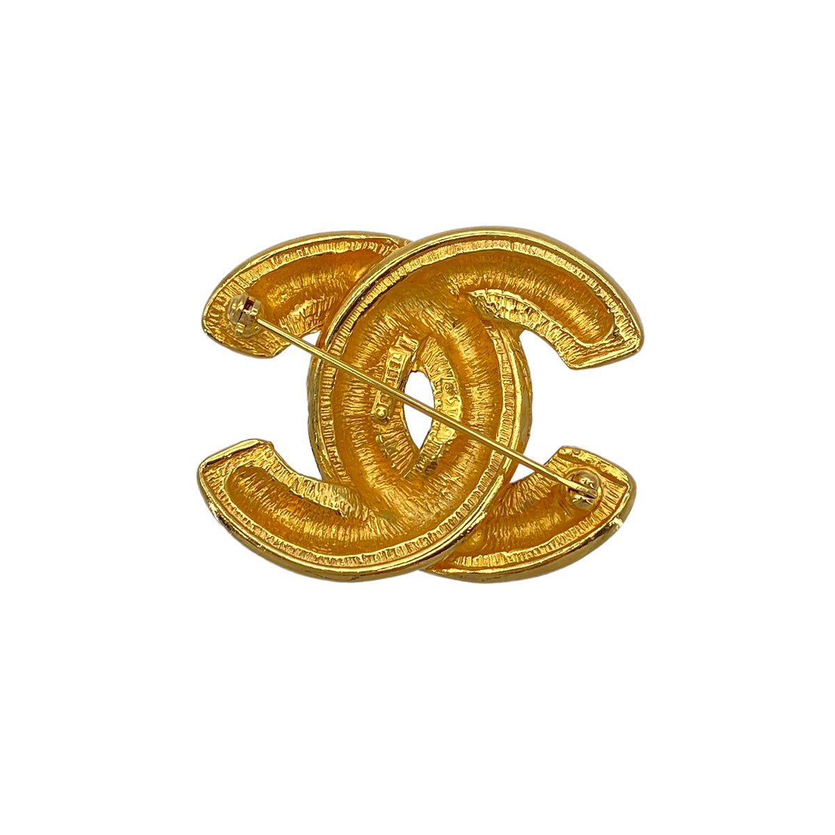 CHANEL VINTAGE MATELASSE COCOMARK BROOCH GOLD ACCESSORY 90272588