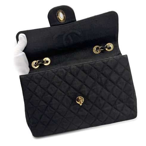 CHANEL VINTAGE MAXI MATELASSE CHAIN SHOULDER BAG BLACK LINEN 90272804 - PURPOSE