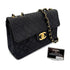 CHANEL VINTAGE MAXI MATELASSE CHAIN SHOULDER BAG BLACK LINEN 90272804 - PURPOSE