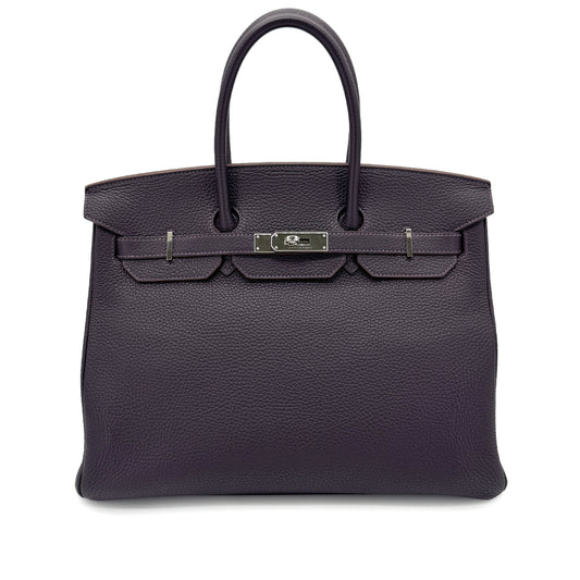 HERMES BIRKIN 35 RAISIN TOGO HAND BAG □P SHW 90272810