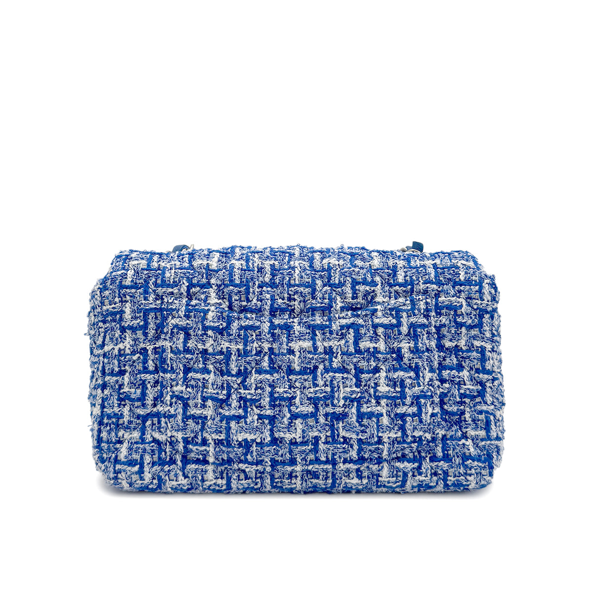CHANEL MINI MATELASSE CHAIN SHOULDER BAG BLUE TWEED 90272811