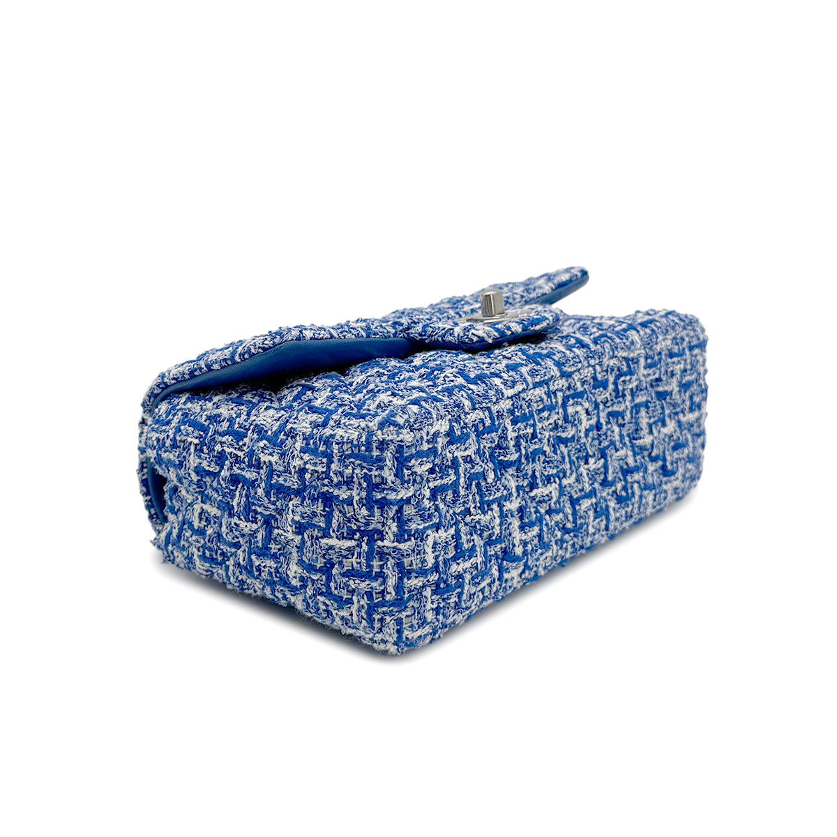 CHANEL MINI MATELASSE CHAIN SHOULDER BAG BLUE TWEED 90272811