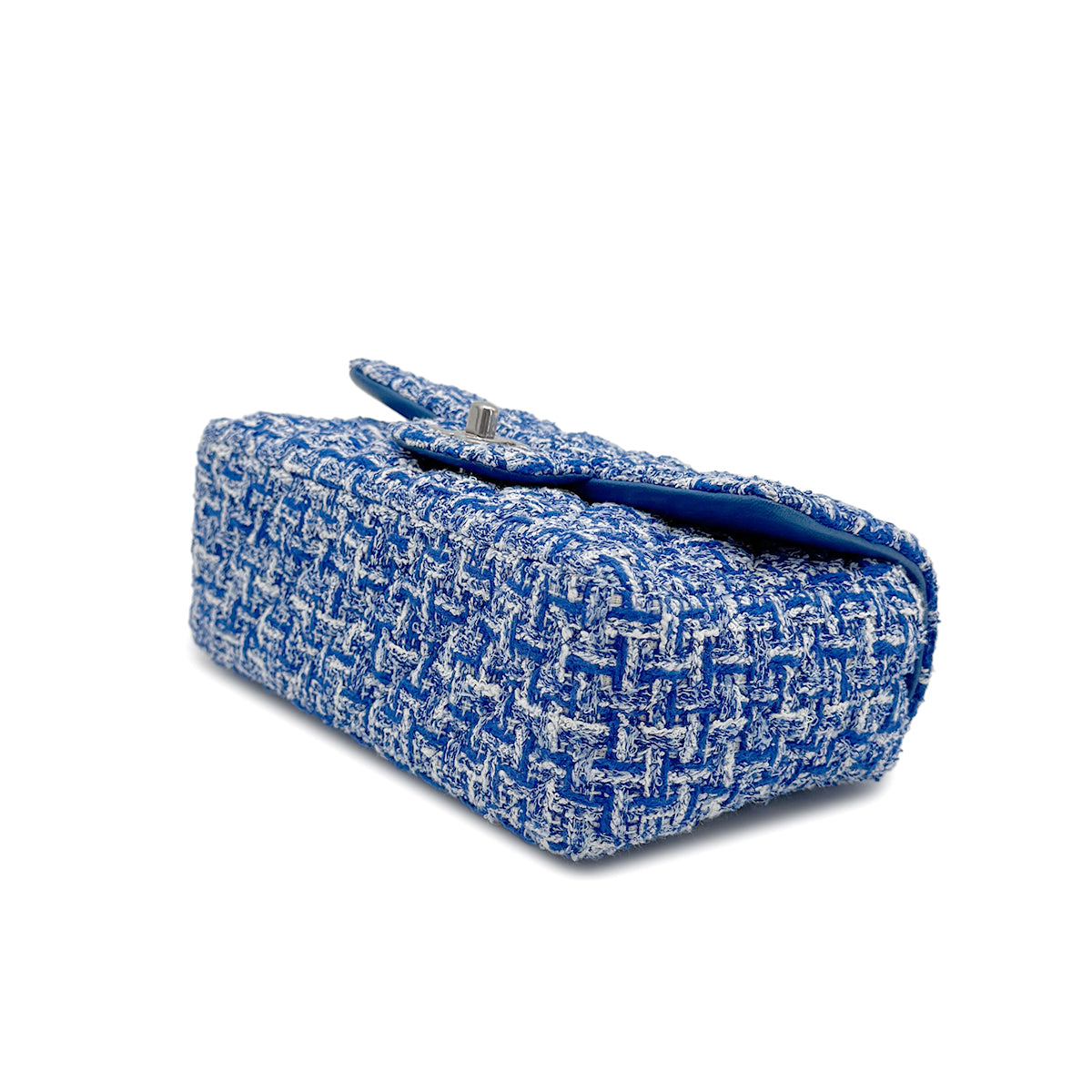 CHANEL MINI MATELASSE CHAIN SHOULDER BAG BLUE TWEED 90272811